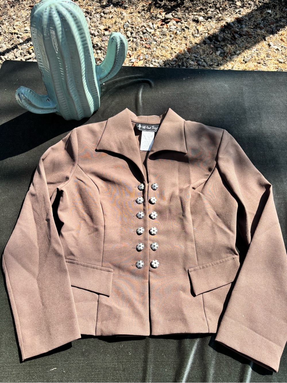 All That Jazz Brown Double-Button Women's Blazer
